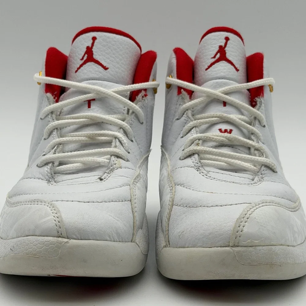 Jordan‎ 12 Retro FIBA White University Red 151186-107 Size 2.5Y
